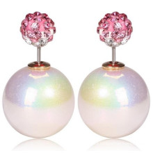 latest design of pearl earrings double earring wholesale jewelry manufacturer china